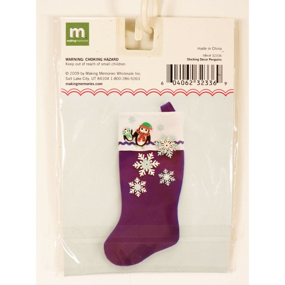 Personalize Your Christmas Stocking Penguin Pins Decor Making Memories NEW - Picture 3 of 4